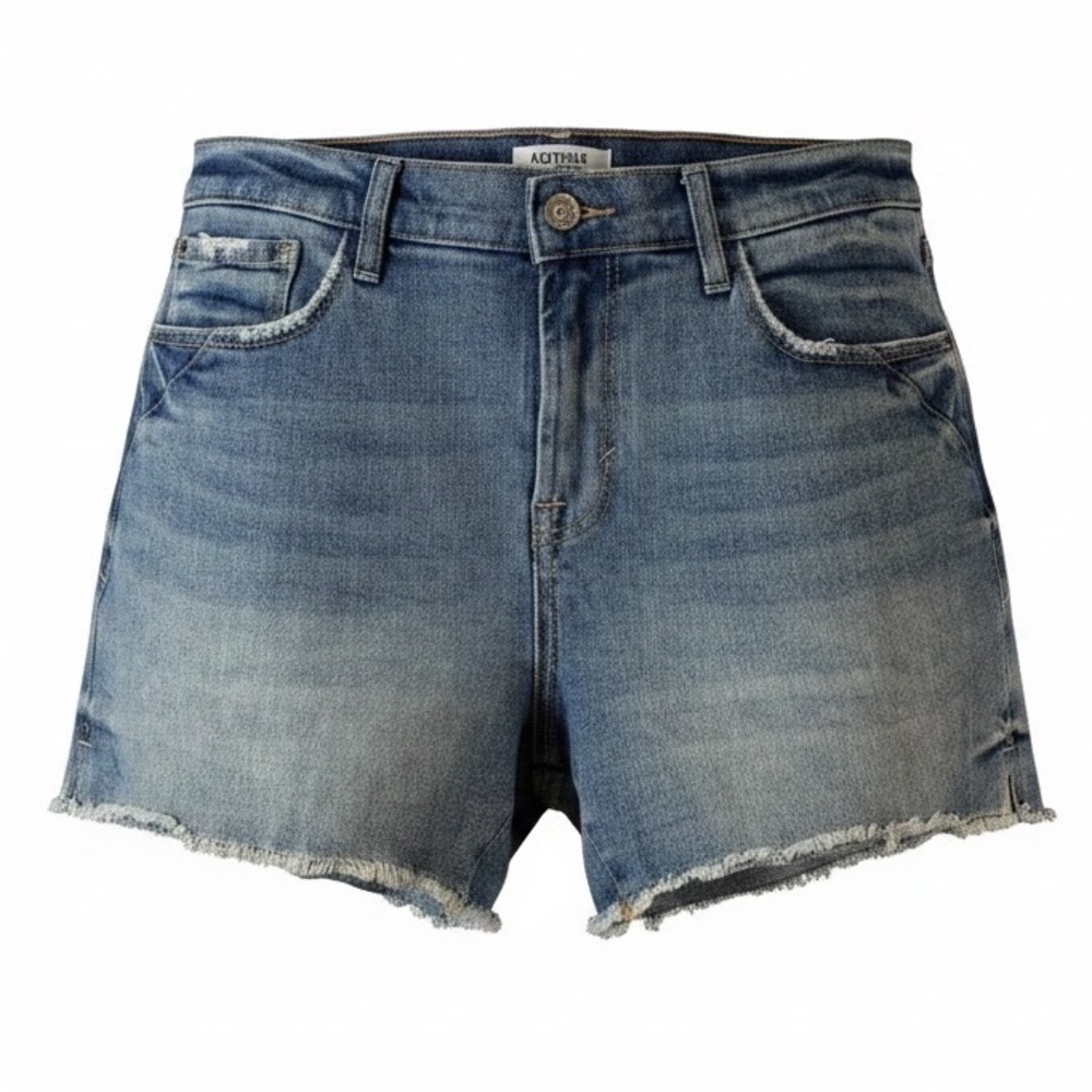 Women's Raw Hem Denim Shorts Size 10 Medium Wash Casual Festival Boho‎ Summer